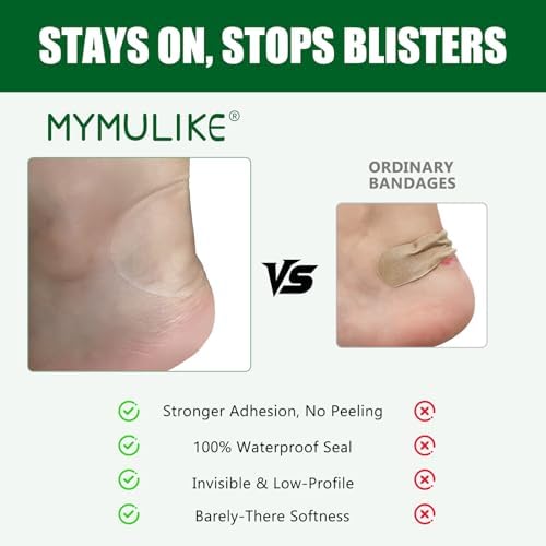 MYMULIKE Apósitos para Ampollas en Pies y Dedos - 40 Piezas, Impermeables, Adhesivos y Duraderos, Prevención de Ampollas, Invisibles y Cómodos - imagen 6
