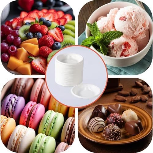 Platos Desechables Mini de 4 Pulgadas - 100 Contenidos, Platos de Papel Redondos para Postres, Aperitivos y Manualidades - imagen 3