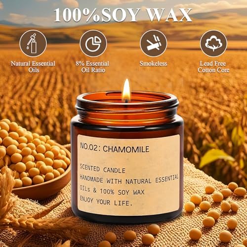 Juego de 6 Velas Aromáticas para el Hogar, 150 Horas de Tiempo de Quema, Velas de Soja Naturales, Regalos para Mujeres, Maestras y Día de las Madres - imagen 3