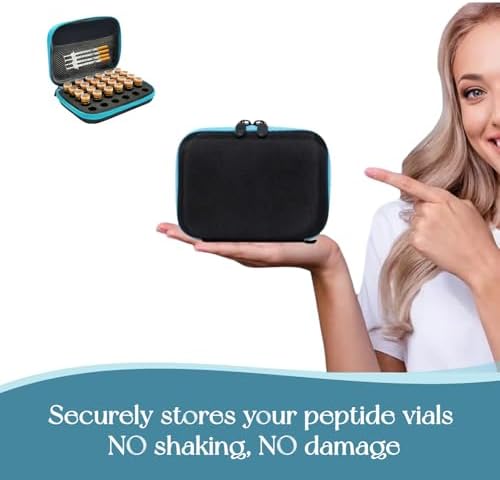 Funda para Viales de Péptidos Lyvantha para Refrigerador, Almacenamiento de 30 Compartimentos para Insulina, Viales de 1-3ml, Color Negro y Azul con - imagen 7