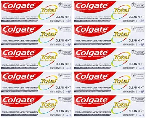 Pasta dental Colgate Total, menta fresca, tamaño viaje 0.88 oz (24.9g) - Paquete de 10 unidades - imagen 1