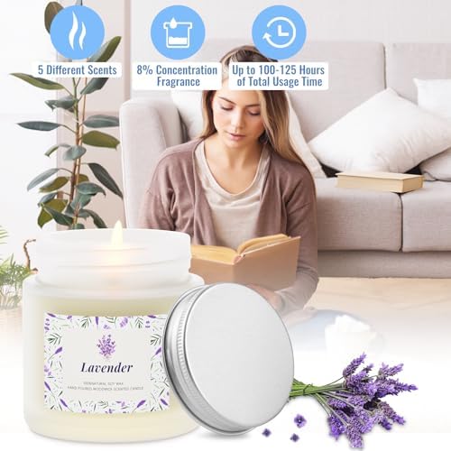 Juego de 5 Velas Aromáticas BlissfulOasis, Largas Duración, Ingredientes Naturales y Seguros, Perfectas para Regalos de Cumpleaños y San Valentín - imagen 5