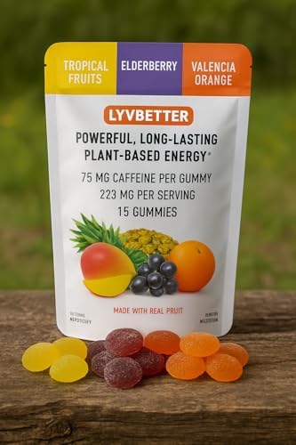 Gomitas Energéticas Lyvbetter - 3 Sabores Diferentes - 75mg de Cafeína por Gomita, 3 Gomitas por Porción - Total de 15 Gomitas - imagen 5