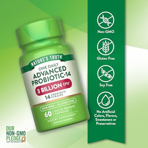Cápsulas de Probióticos Nature's Truth | 3 Mil millones de UFC | 60 piezas | Para hombres y mujeres | 14 cepas | Suplemento sin OGM y libre de gluten - imagen 3