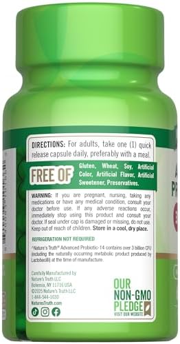 Cápsulas de Probióticos Nature's Truth | 3 Mil millones de UFC | 60 piezas | Para hombres y mujeres | 14 cepas | Suplemento sin OGM y libre de gluten - imagen 7