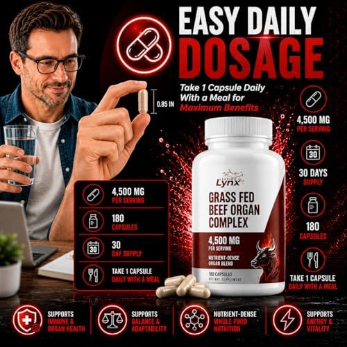 Cápsulas de Hígado de Res Alimentado con Pasto 4,500 mg – Suplemento de Hígado Deshidratado – 180 Cápsulas – Suplemento de Órganos de Res – Energía, - imagen 4