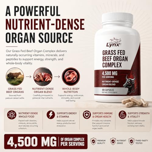 Cápsulas de Hígado de Res Alimentado con Pasto 4,500 mg – Suplemento de Hígado Deshidratado – 180 Cápsulas – Suplemento de Órganos de Res – Energía, - imagen 5
