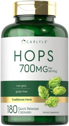 Suplemento de Lúpulo Carlyle 700mg | 180 Cápsulas | Sin OGM y Libre de Gluten | Hierba Tradicional - imagen 1