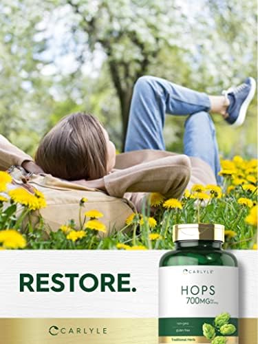 Suplemento de Lúpulo Carlyle 700mg | 180 Cápsulas | Sin OGM y Libre de Gluten | Hierba Tradicional - imagen 6