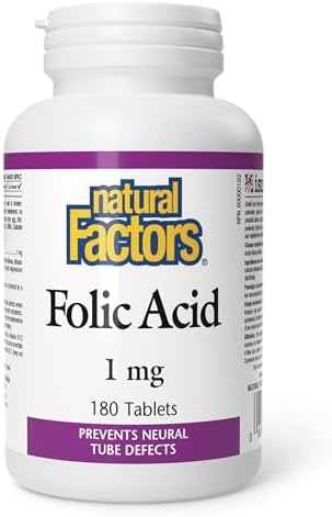 Ácido Fólico 1mg (180 Tabletas) - Marca: Natural Factors - imagen 1