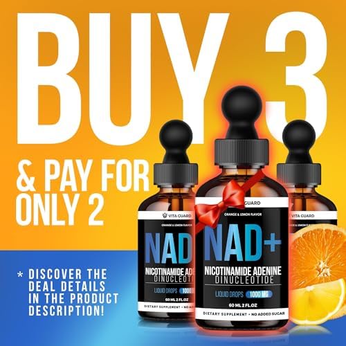 Suplementos Vita Guard Pure NAD+ 1000mg en Gotas Líquidas para Hombres y Mujeres | Suplemento Natural con Sabor a Limón y Naranja - imagen 2