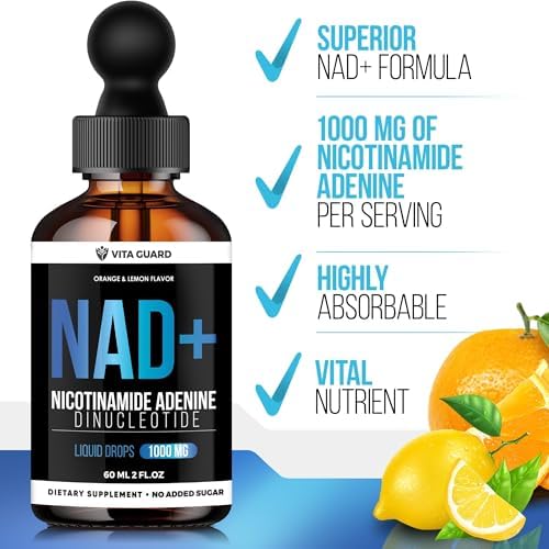 Suplementos Vita Guard Pure NAD+ 1000mg en Gotas Líquidas para Hombres y Mujeres | Suplemento Natural con Sabor a Limón y Naranja - imagen 6