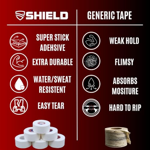 Cinta SHIELD para Combate | Cinta de Boxeo para Manos, Hecha en EE. UU., Cinta Atlética de 1 pulgada, Fácil de Rasgar, 1 x 10 Yards, Paquete de 6, - imagen 3