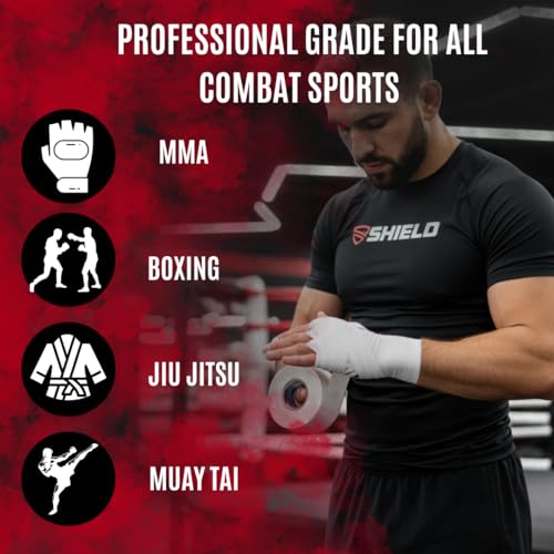 Cinta SHIELD para Combate | Cinta de Boxeo para Manos, Hecha en EE. UU., Cinta Atlética de 1 pulgada, Fácil de Rasgar, 1 x 10 Yards, Paquete de 6, - imagen 4