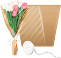 Kosotody 50 Piezas de Bolsas de Flores para Ramo, Fundas de Papel Kraft con Listones para Floristas, Bodas y Cumpleaños, 9.8x3.9x17.9 Pulgadas - imagen 1