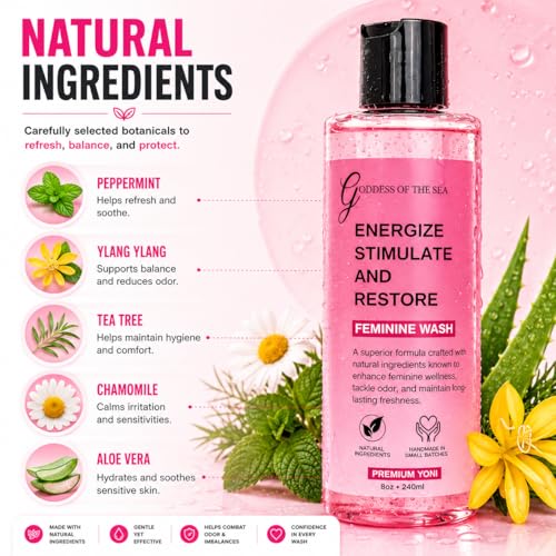 Lava Femenina Premium Yoni – Jabón Equilibrante de pH con Menta – Cuidado Natural para Olores, Flujo y Sequedad – Botella de 8 oz - imagen 5