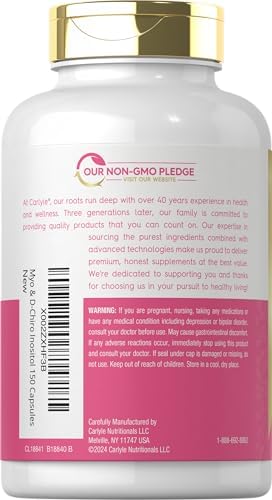 Suplemento Carlyle de Myo-Inositol y D-Chiro Inositol para Mujeres | 2060mg | 150 Cápsulas | Complejo No Transgénico y Libre de Gluten - imagen 3