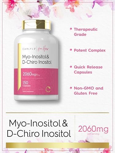 Suplemento Carlyle de Myo-Inositol y D-Chiro Inositol para Mujeres | 2060mg | 150 Cápsulas | Complejo No Transgénico y Libre de Gluten - imagen 4