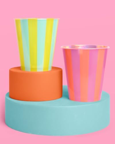 Vasos de Plástico Fetti Rosa y Verde para Fiesta en la Alberca | 16 piezas de 12 oz | Decoraciones Coloridas, Bebidas para Despedida de Soltera, - imagen 8
