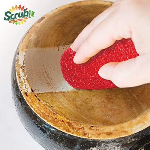 Fregador Redondo de Nylon SCRUBIT 18 - Estropajos de Colores Variados - Resistente y Duradero - No Ralla Utensilios de Cocina Antiadherentes - imagen 2