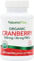Cápsulas Orgánicas de Arándano NaturesPlus 500 mg - 60 Cápsulas - Promueve la Salud del Tracto Urinario - Orgánico Certificado USDA, Vegano, Sin - imagen 1