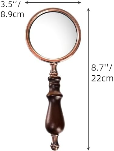 Lupa Antiguo Hiceeden 10X, Lente de Lectura Decorativa con Mango de Madera, Regalo Vintage para Personas Mayores - imagen 2