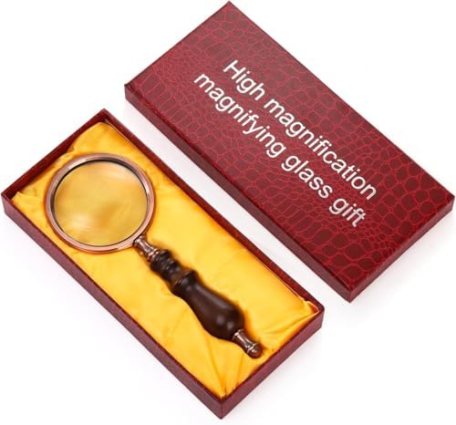 Lupa Antiguo Hiceeden 10X, Lente de Lectura Decorativa con Mango de Madera, Regalo Vintage para Personas Mayores - imagen 4