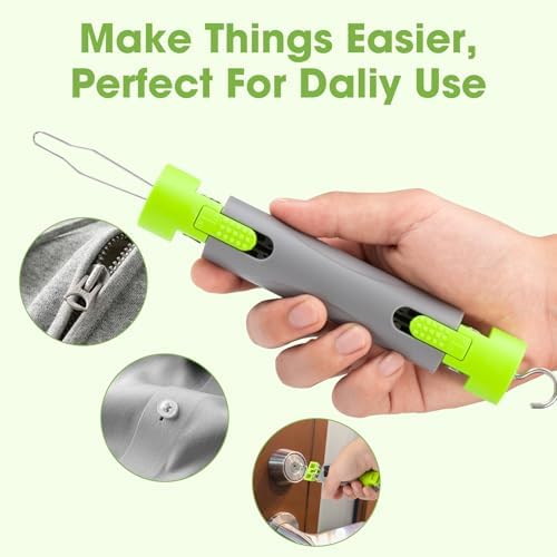 LYIGEOL Gancho de Botón con Tirador de Cremallera, Ayuda para Vestirse con una Mano, Herramienta Asistente de Botones y Cremallera para Personas - imagen 5
