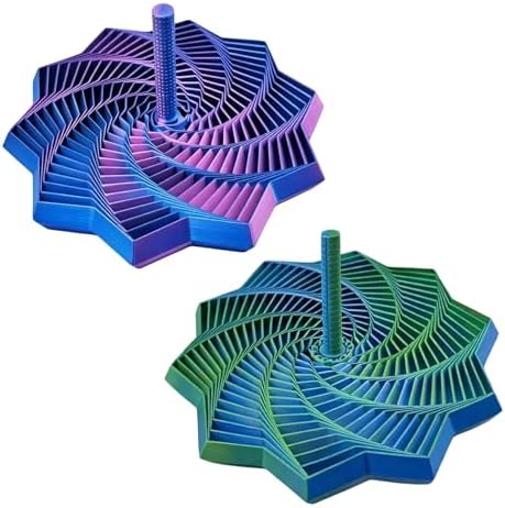 Juego de 2 Piezas de Estrella Sensorial Expandible Impresa en 3D, Hexágono Fractal de 4.3 Pulgadas con Mangos, Diseño Colorido en Espiral, Ideal para - imagen 1