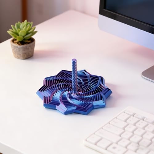 Juego de 2 Piezas de Estrella Sensorial Expandible Impresa en 3D, Hexágono Fractal de 4.3 Pulgadas con Mangos, Diseño Colorido en Espiral, Ideal para - imagen 2