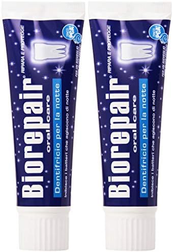 Biorepair Dentífrico Nocturno (Reparación Intensiva) con microRepair - 2.5 oz (75ml) - Paquete de 2 - [Importado de Italia] - imagen 1