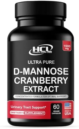 HCL HERBAL CODE LABS D-Mannosa con Extracto de Arándano en Cápsulas 1500mg – Suplemento de Alta Potencia para el Tracto Urinario – 60 Cápsulas No GMO - imagen 1