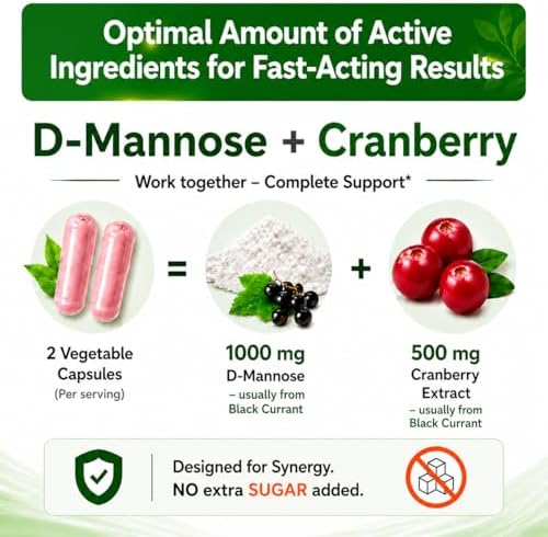 HCL HERBAL CODE LABS D-Mannosa con Extracto de Arándano en Cápsulas 1500mg – Suplemento de Alta Potencia para el Tracto Urinario – 60 Cápsulas No GMO - imagen 5