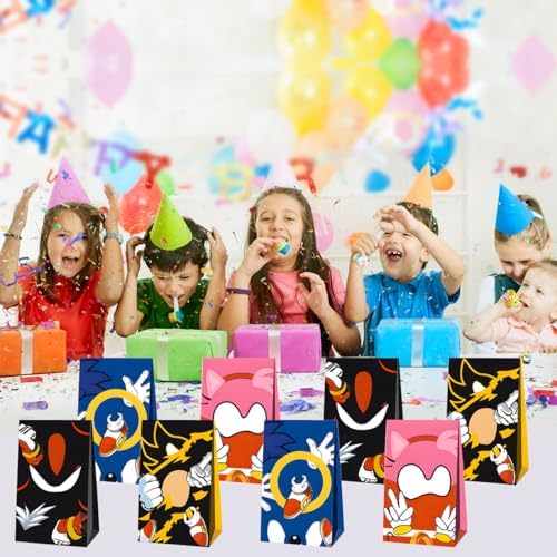 Bolsas de Regalo de Fiesta de Erizo Azul, Suministros para Fiesta con Tema de Erizo Azul - imagen 4