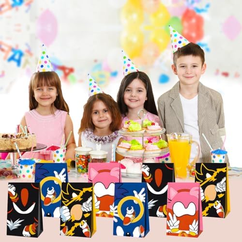 Bolsas de Regalo de Fiesta de Erizo Azul, Suministros para Fiesta con Tema de Erizo Azul - imagen 6