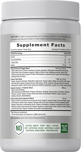 Horbäach Polvo de Verduras Orgánico | Suplemento de 5.29 oz | Con 20+ Superalimentos, 18 Enzimas Digestivas y Prebióticos | Alivia Gas, Incomodidad y - imagen 2