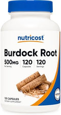 Nutricost Raíz de Bardana 500mg, 120 Cápsulas - Sin Gluten, No OGM, Apto para Vegetarianos - imagen 1