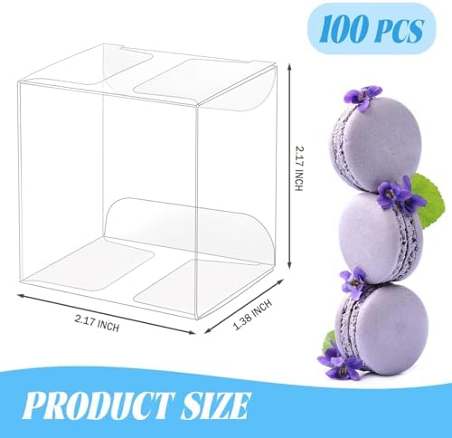 Cajas de Plástico Transparentes Newbested para Macarons - 100 Piezas, Perfectas para Chocolates, Galletas y Regalos en Bodas, Baby Shower y Más (5.5 - imagen 2