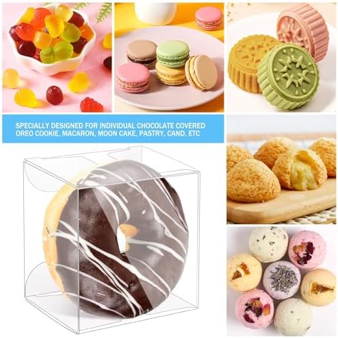 Cajas de Plástico Transparentes Newbested para Macarons - 100 Piezas, Perfectas para Chocolates, Galletas y Regalos en Bodas, Baby Shower y Más (5.5 - imagen 6