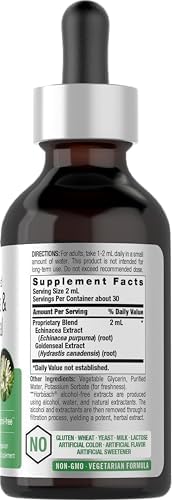 Tinte líquido de Echinacea y Goldenseal Horbäach | 2 fl oz | Extracto sin alcohol | Suplemento vegetariano, sin OGM y sin gluten - imagen 2