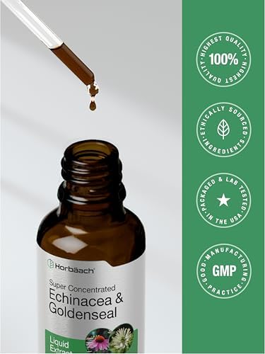 Tinte líquido de Echinacea y Goldenseal Horbäach | 2 fl oz | Extracto sin alcohol | Suplemento vegetariano, sin OGM y sin gluten - imagen 7