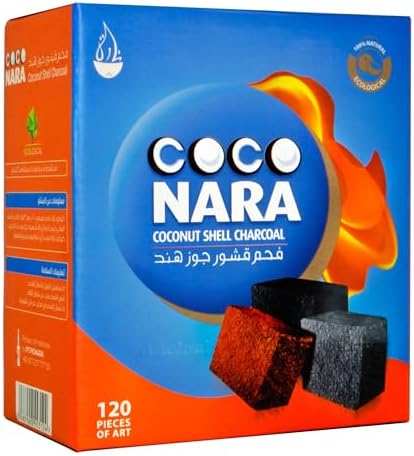 Carbón Natural de Cáscara de Coco CocoNara para Hookah, 120 Piezas - imagen 1