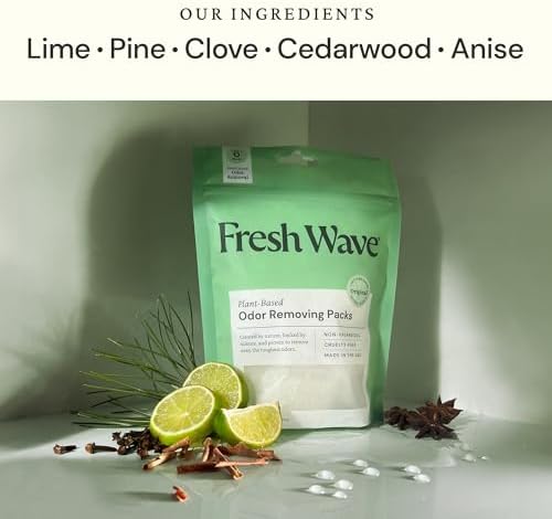 Packs Eliminadores de Olores Fresh Wave | 2 Bolsas de 6 Cada Una | Alivio Natural para Espacios Pequeños | Eliminador de Olores a Base de Plantas | - imagen 2
