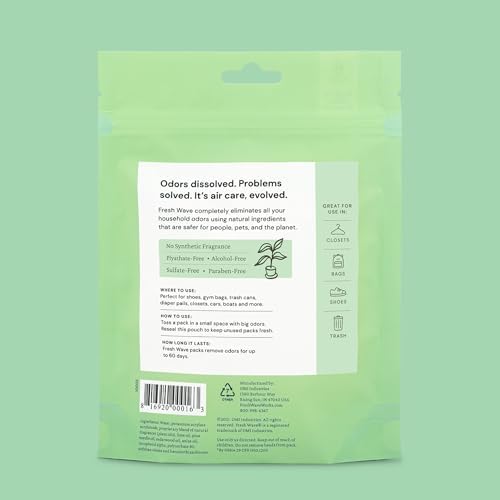 Packs Eliminadores de Olores Fresh Wave | 2 Bolsas de 6 Cada Una | Alivio Natural para Espacios Pequeños | Eliminador de Olores a Base de Plantas | - imagen 6