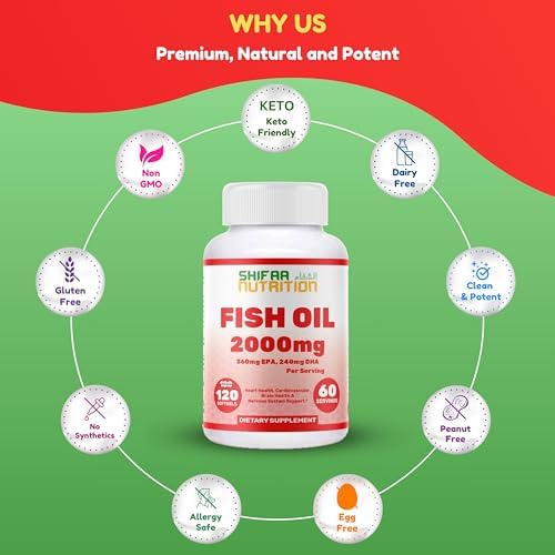 Aceite de Pescado Omega 3 Halal 2000mg - 60 Porciones, 120 Cápsulas Blandas. Capturado en la Naturaleza, Purificado, Amigable con Keto, Sin OGM y Sin - imagen 5