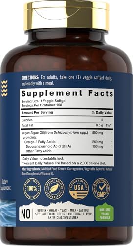 Suplemento Vegano Omega 3 Carlyle | 150 Cápsulas Blandas | Aceite de Algas | Sin OGM y Libre de Gluten | Tahoe Nutritionals - imagen 2