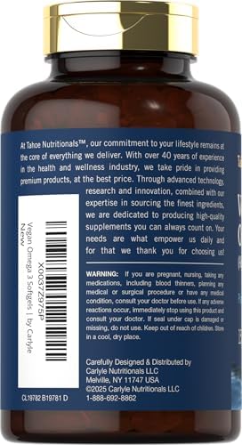 Suplemento Vegano Omega 3 Carlyle | 150 Cápsulas Blandas | Aceite de Algas | Sin OGM y Libre de Gluten | Tahoe Nutritionals - imagen 3