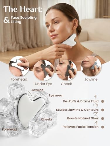 Set de Gua Sha y Raspador Muscular Rena Chris, Acero Inoxidable para Masaje de Tejido Profundo y Drenaje Linfático, Incluye Guía y Bolsa de Viaje - imagen 5