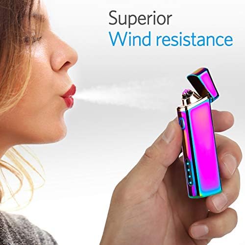 Encendedor Plasma Eléctrico a Prueba de Viento - Recargable por USB, Indicador de Batería Mejorado - Multicromo - imagen 4