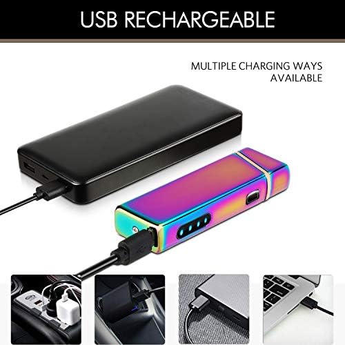 Encendedor Plasma Eléctrico a Prueba de Viento - Recargable por USB, Indicador de Batería Mejorado - Multicromo - imagen 5
